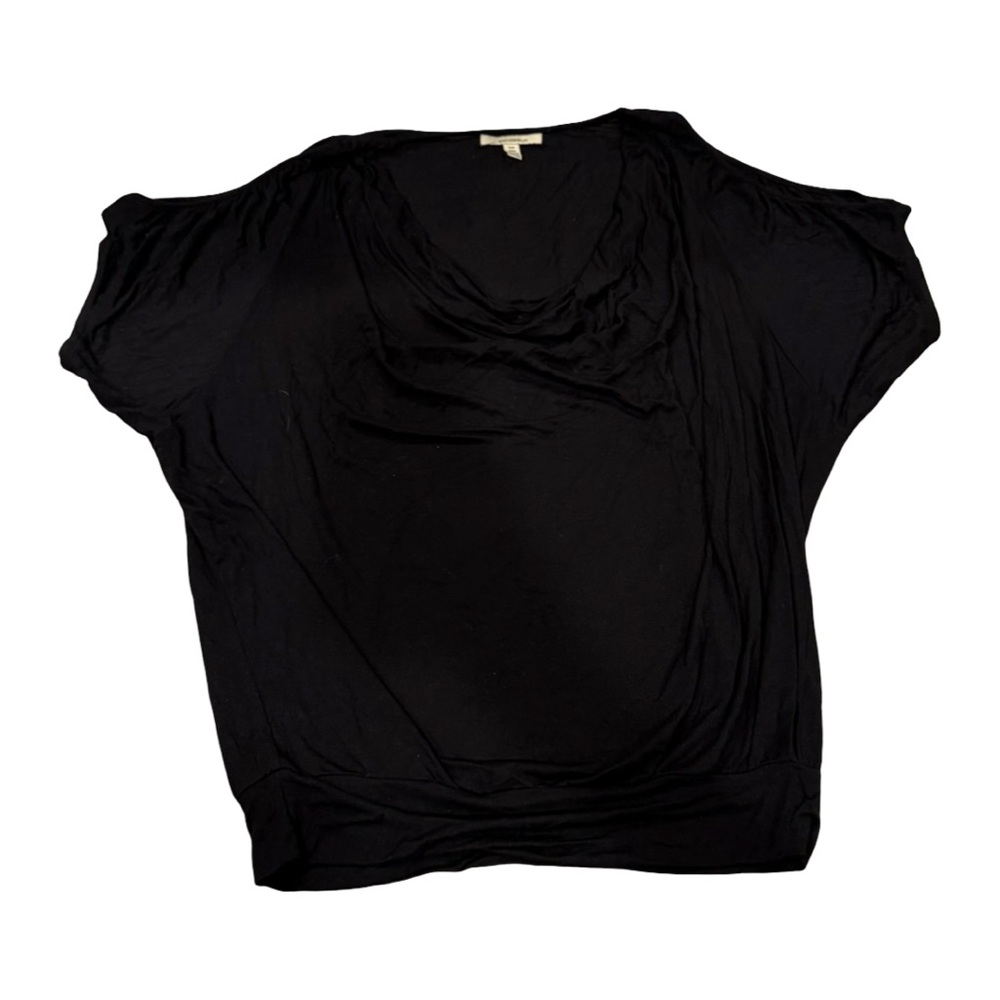 Bordeaux Elegant Black Drape Blouse